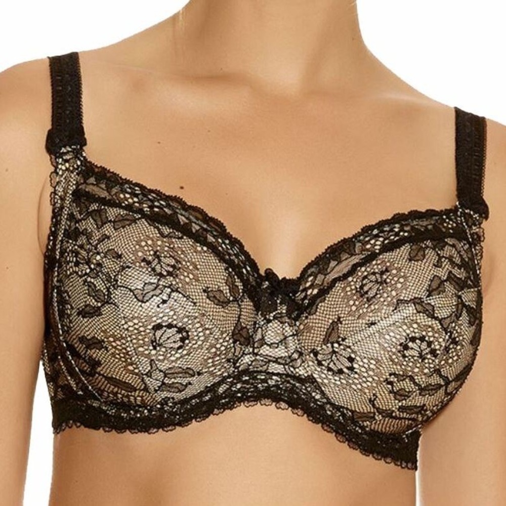 36J Fantasie Susanna Side Support Black Nude Bra
